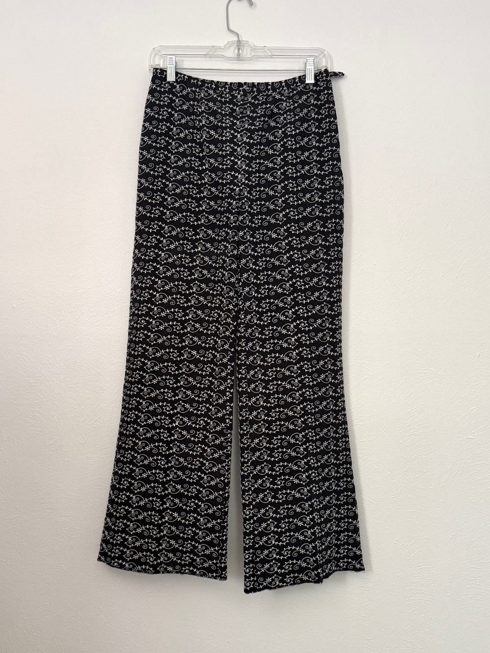 Vintage Oscar de la Renta Embroidered High Rise Wide Leg Pants Size 4